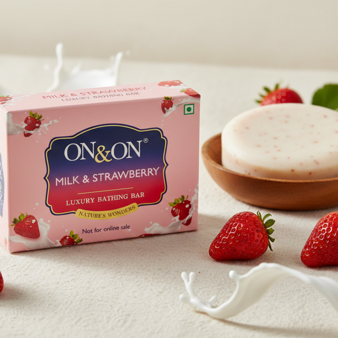 ON&ON Milk & Strawberry Luxury Bathing Bar – Creamy Softness & Fruity Freshness