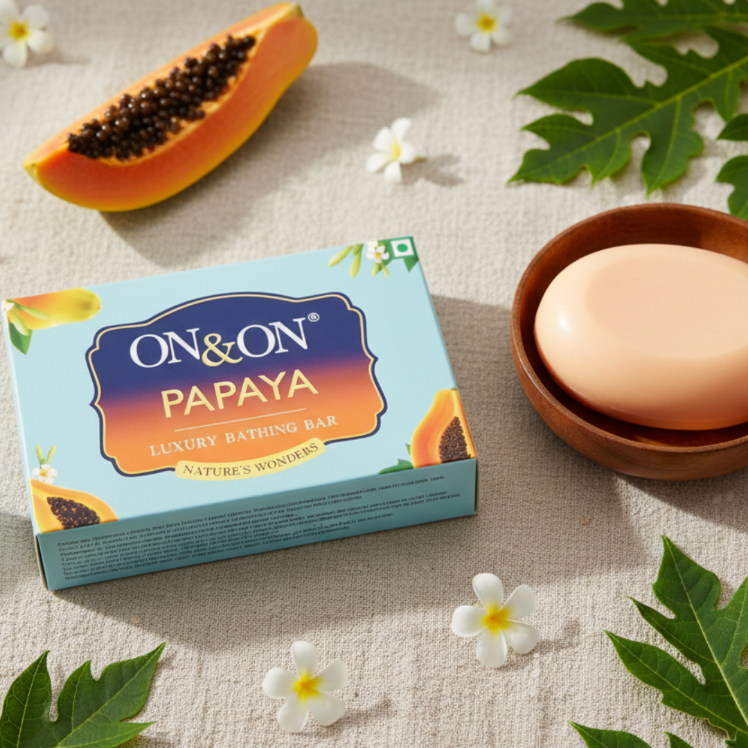 ON&ON Papaya Luxury Bathing Bar Natural Exfoliation for Flawless Skin